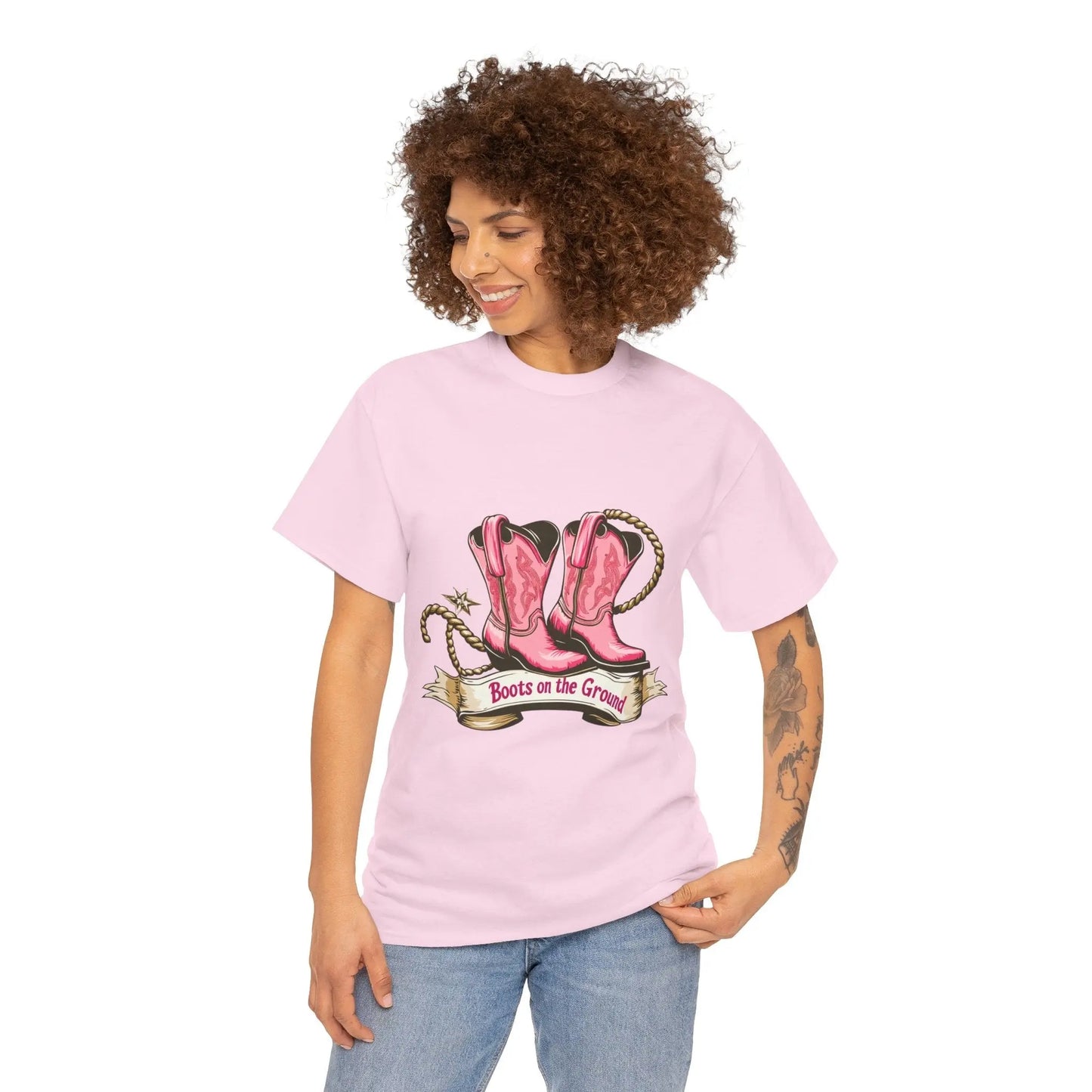 Boots on the Ground Unisex Heavy Cotton Tee - Country Style Graphic Shirt Printify