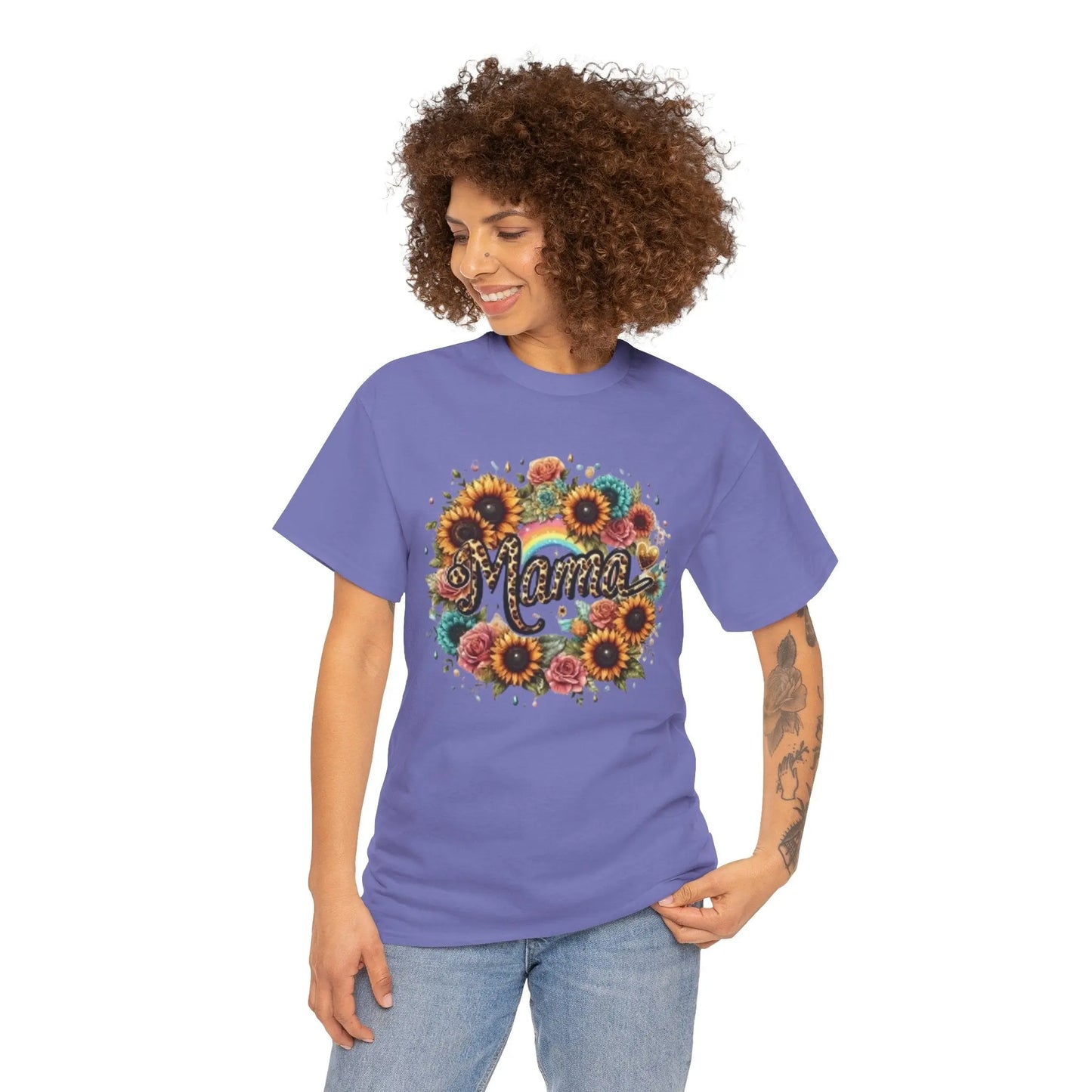 Floral Mama Tee - Unisex Heavy Cotton T-Shirt Printify