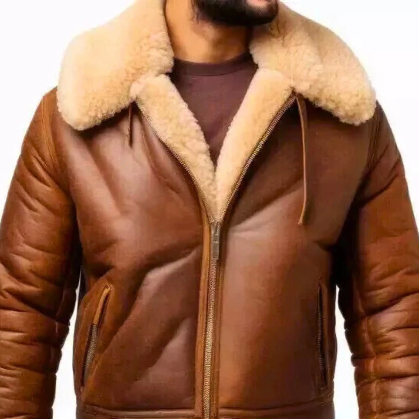 RAF B3 Shearling Bomber Jacket – Men’s Brown Sheepskin Leather Aviator Coat | Authentic WWII Pilot Style My Store