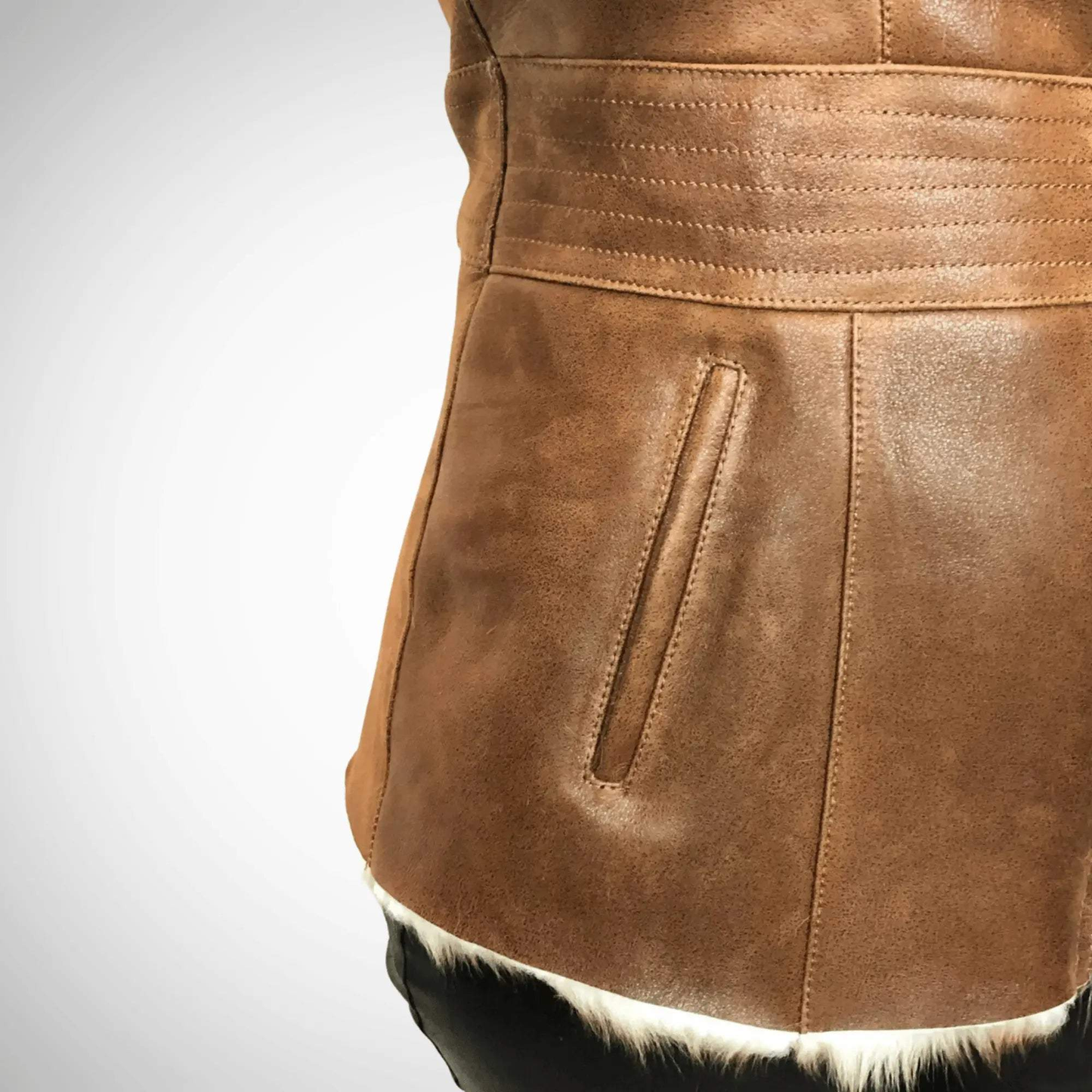Women's Long-Hair Toscana Shearling Leather Coat with Hood My Store