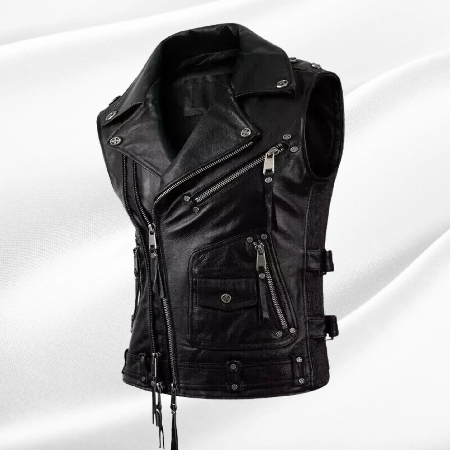 Men's Vintage Leather Motorcycle Vest – Custom Biker Bomber Jacket My Store