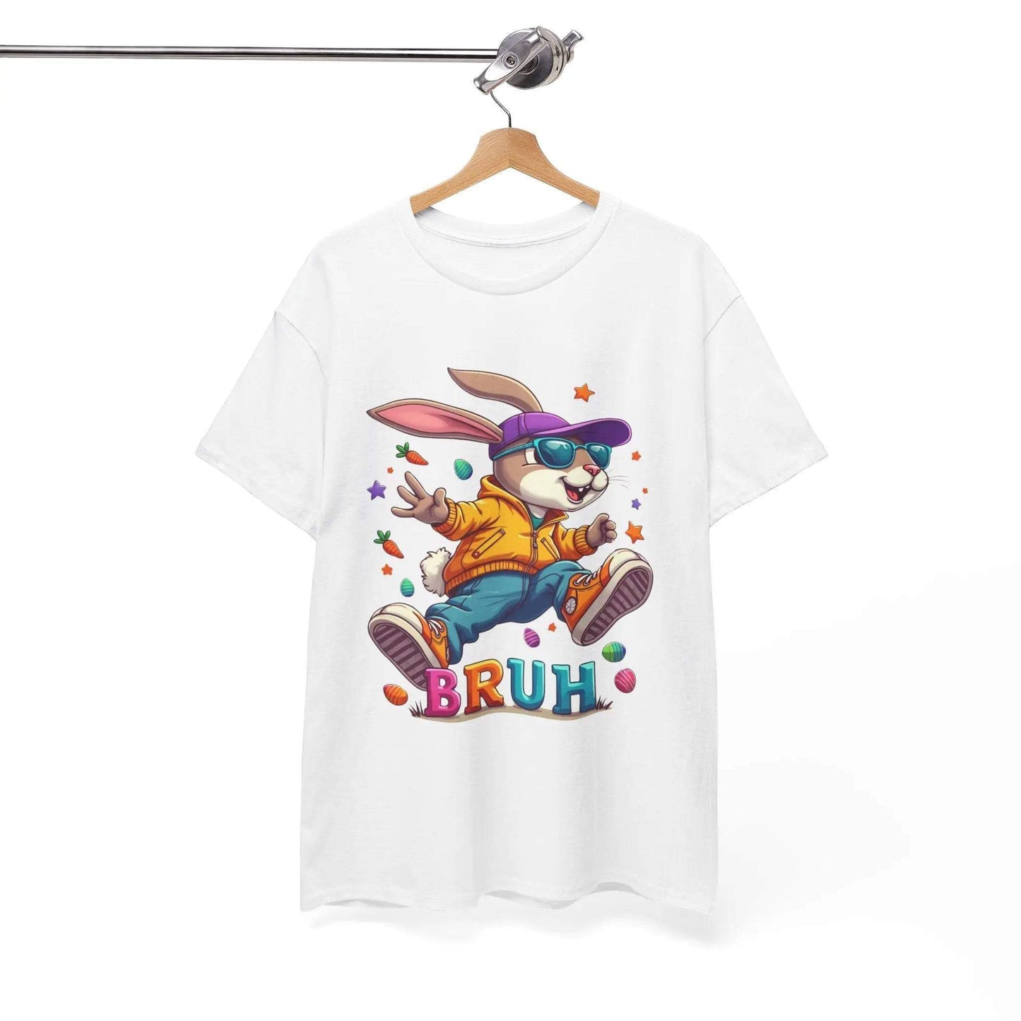 Cool Bunny Bruh Unisex Heavy Cotton Tee - Perfect for Spring Celebrations Printify