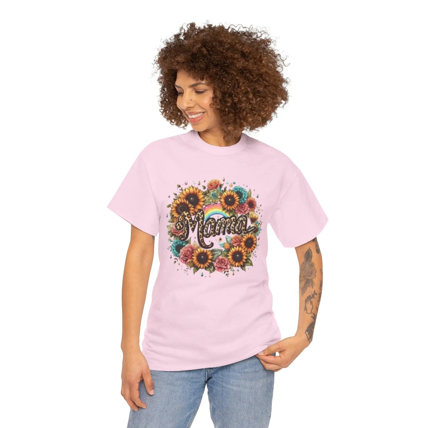 Floral Mama Tee - Unisex Heavy Cotton T-Shirt Printify