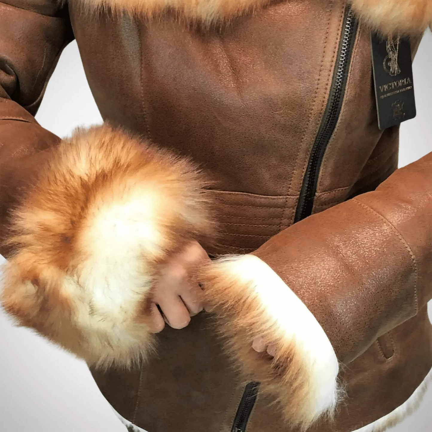 Women's Long-Hair Toscana Shearling Leather Coat with Hood My Store