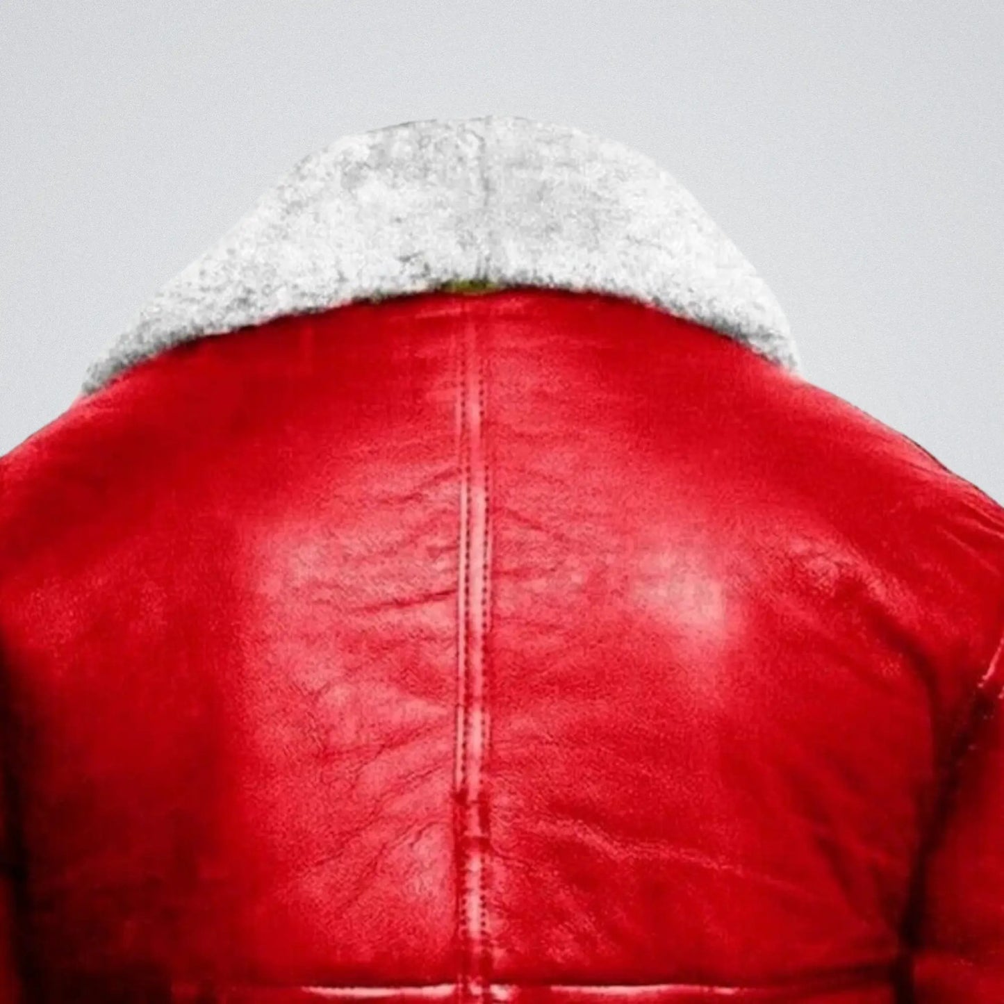 Handmade Red A2 Exquisite Shearling Coat - Santa Claus Christmas Fashion Leather Bomber Jacket My Store