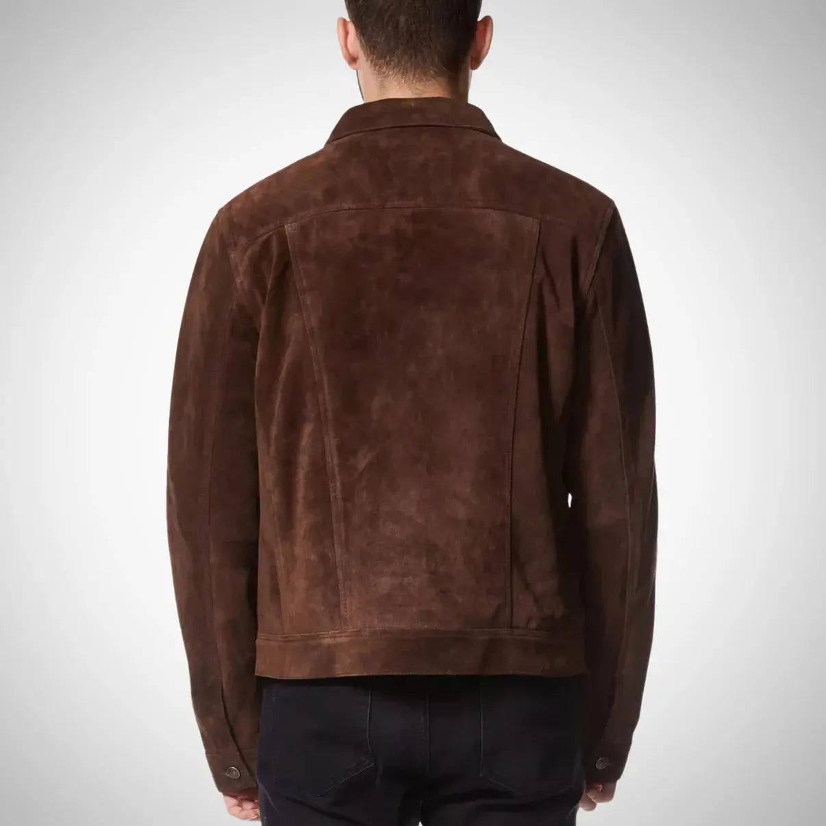 Men's Brown Suede Leather Trucker Jacket My Store