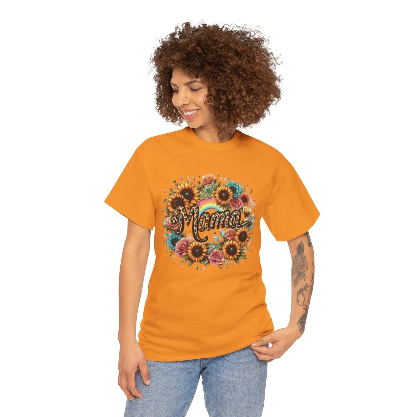 Floral Mama Tee - Unisex Heavy Cotton T-Shirt Printify