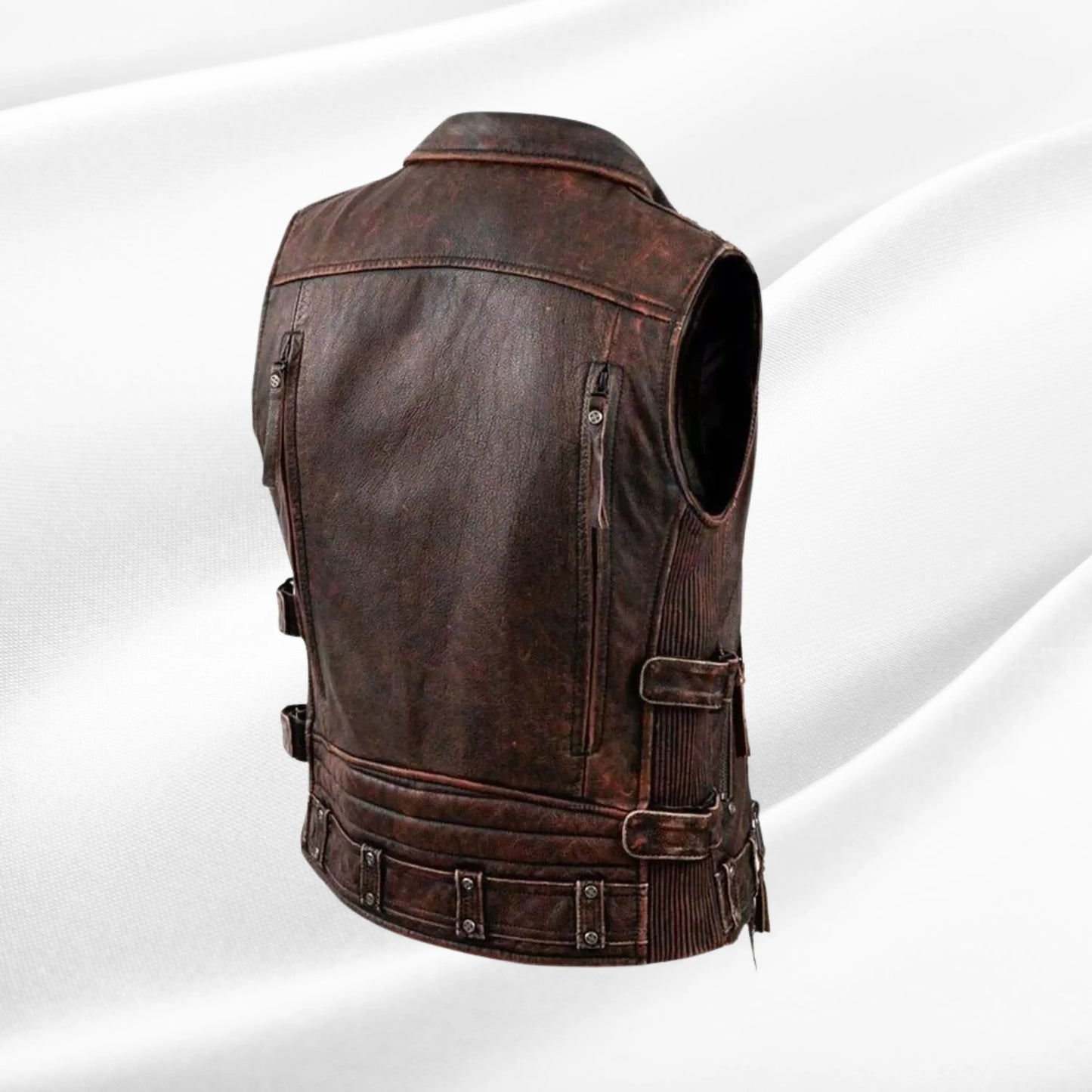 Men's Vintage Leather Motorcycle Vest – Custom Biker Bomber Jacket My Store