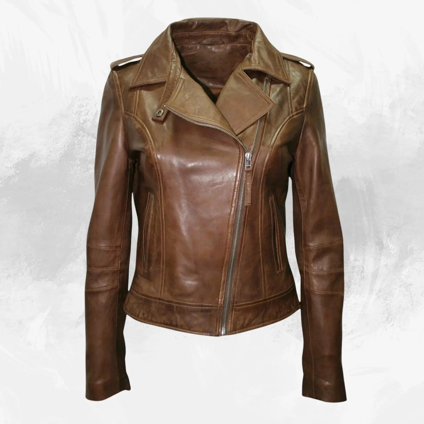 Women's Brown Real Leather Moto Jacket – Soft Lambskin Biker Style | Premium Fit | Genuine Leather Outerwear for Her My Store
