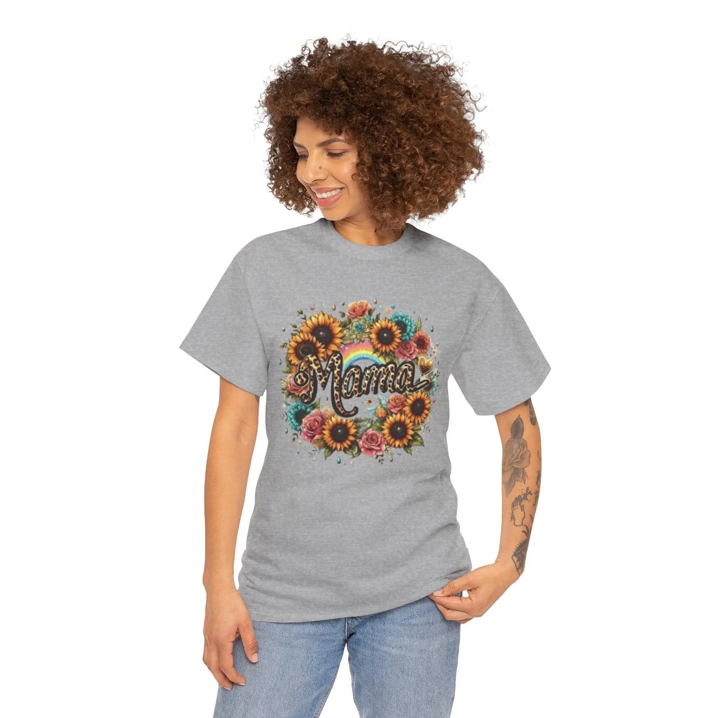 Floral Mama Tee - Unisex Heavy Cotton T-Shirt Printify