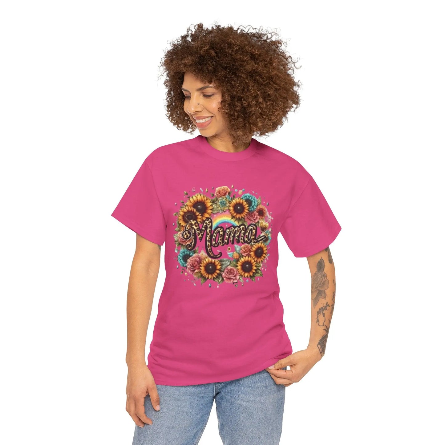 Floral Mama Tee - Unisex Heavy Cotton T-Shirt Printify