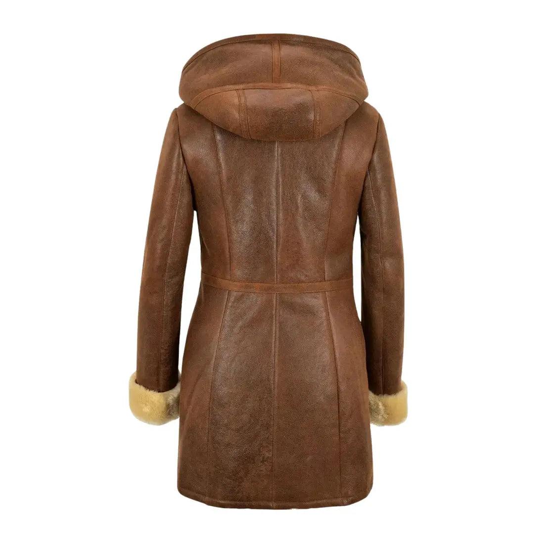 Women’s Copper Vintage B3 Bomber Real Shearling Aviator Coat My Store