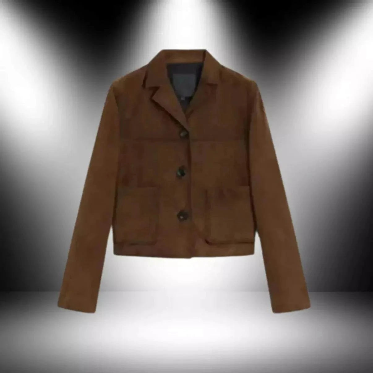 Women's Short Suede Leather Blazer Coat My Store