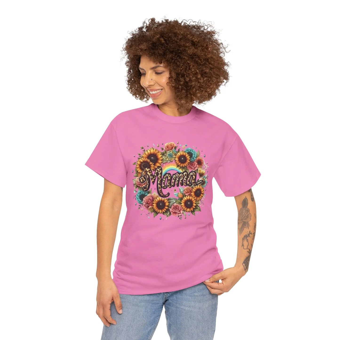 Floral Mama Tee - Unisex Heavy Cotton T-Shirt Printify