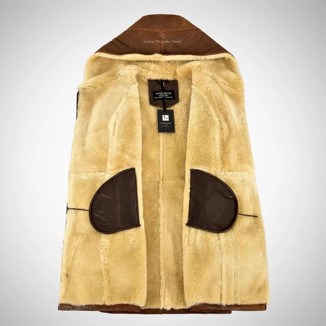 Women’s Copper Vintage B3 Bomber Real Shearling Aviator Coat My Store