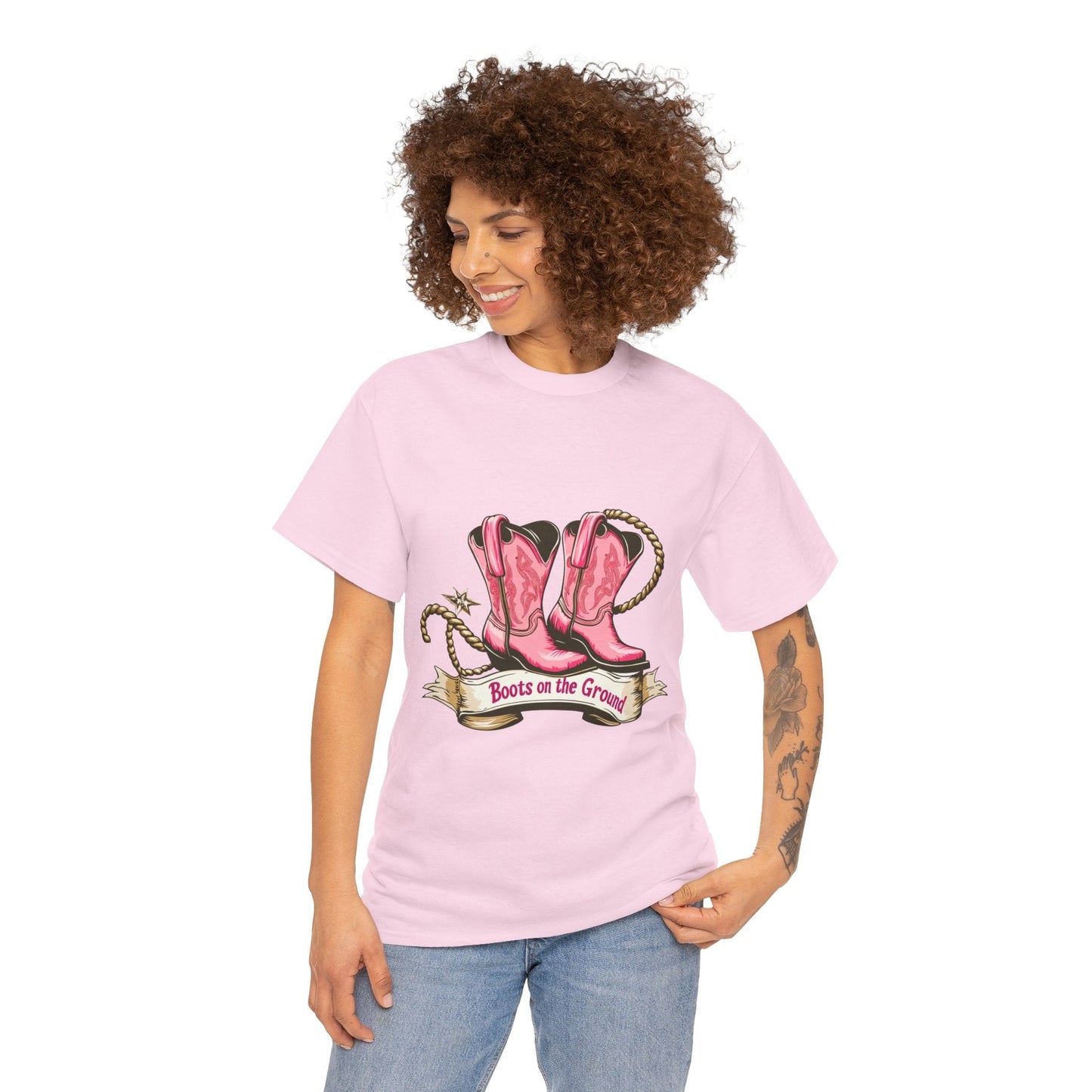 Boots on the Ground Unisex Heavy Cotton Tee - Country Style Graphic Shirt