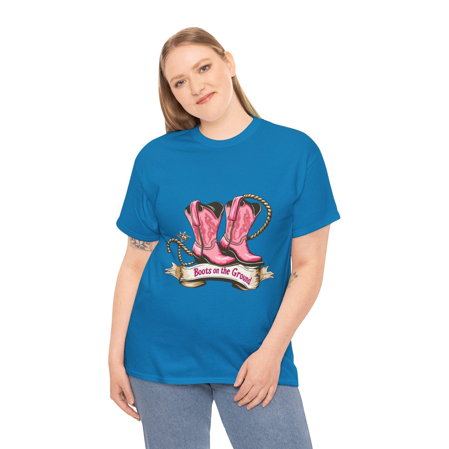 Boots on the Ground Unisex Heavy Cotton Tee - Country Style Graphic Shirt