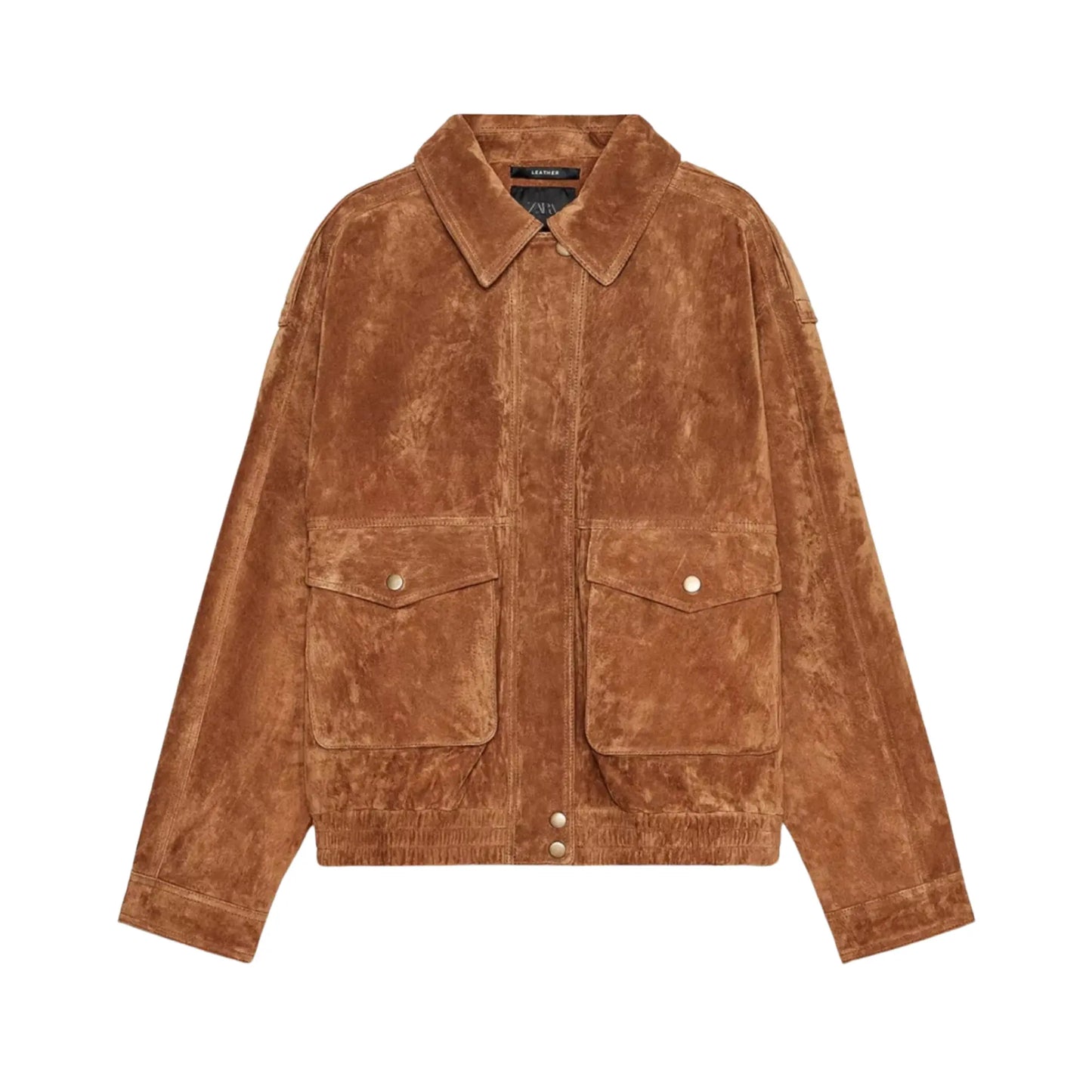 Sheep Skin Suede Leather Bomber Jacket with Pockets Camel XS - 3XL, Gift for Her, Women Fashion My Store