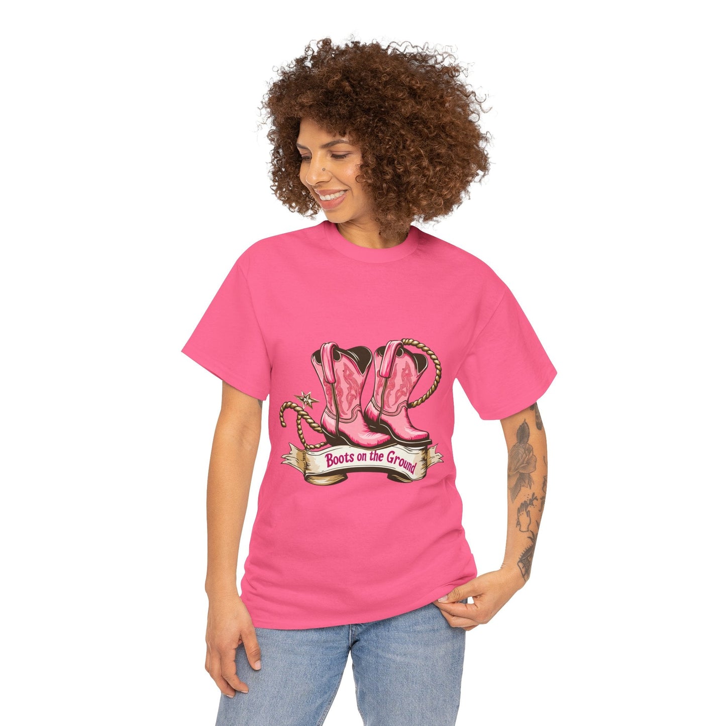 Boots on the Ground Unisex Heavy Cotton Tee - Country Style Graphic Shirt