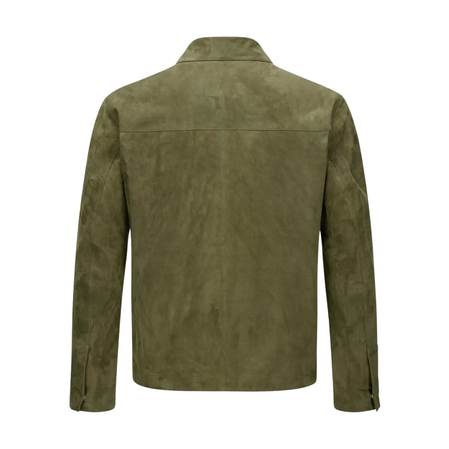 Mens Green Leather Trucker Pure Suede Jacket My Store