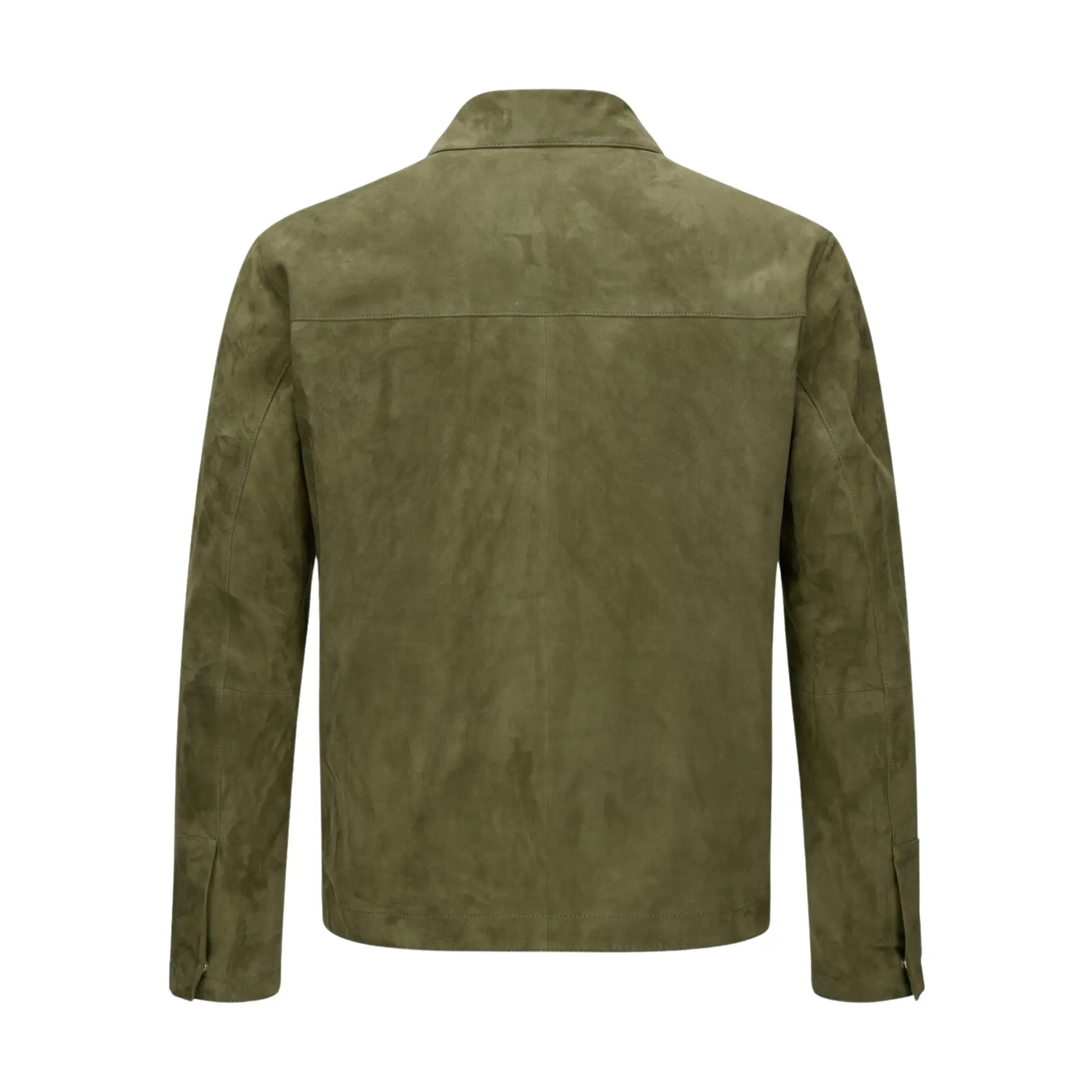 Mens Green Leather Trucker Pure Suede Jacket My Store