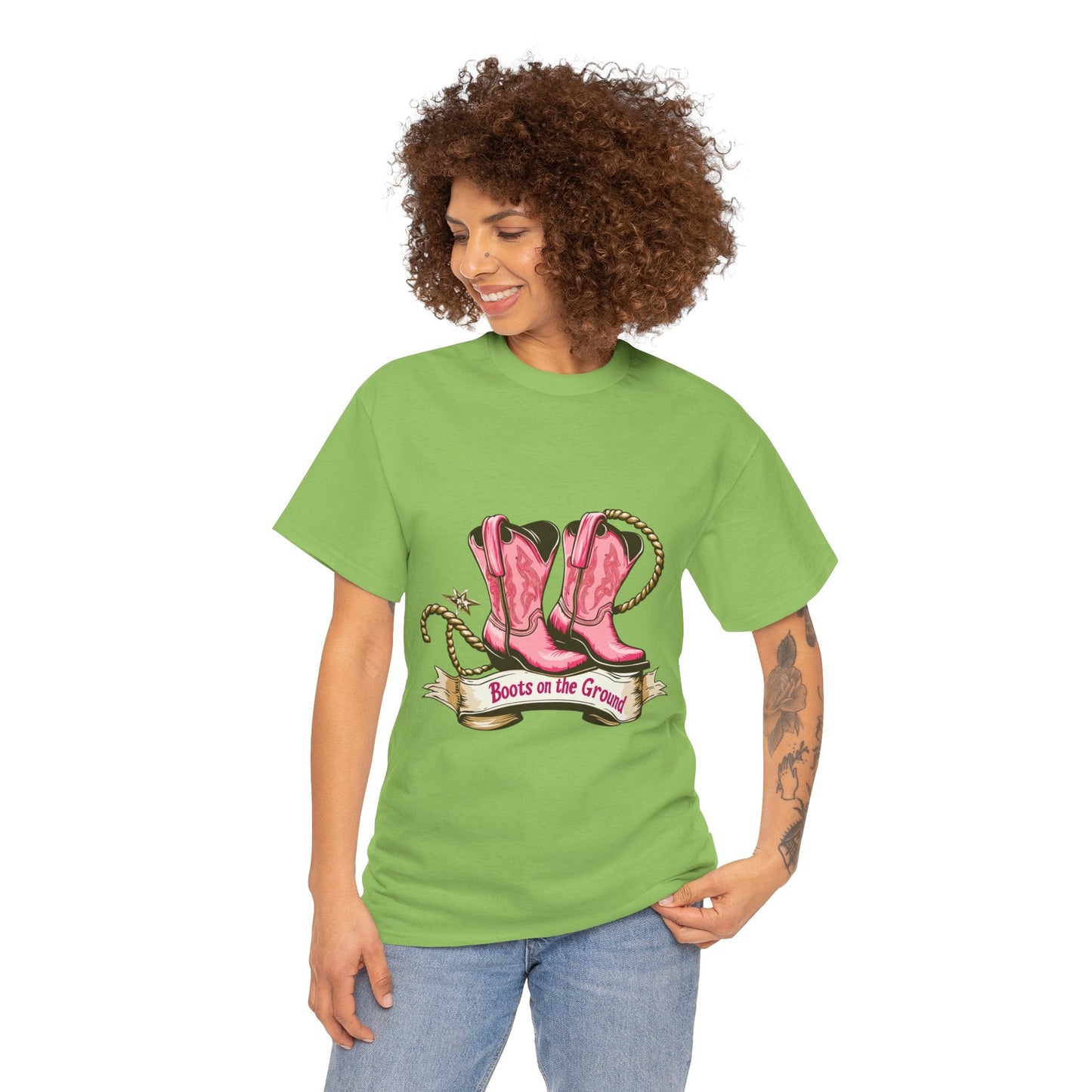Boots on the Ground Unisex Heavy Cotton Tee - Country Style Graphic Shirt