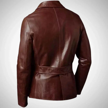Men’s Lambskin Slim Fit 4-Pocket Leather Blazer Jacket My Store