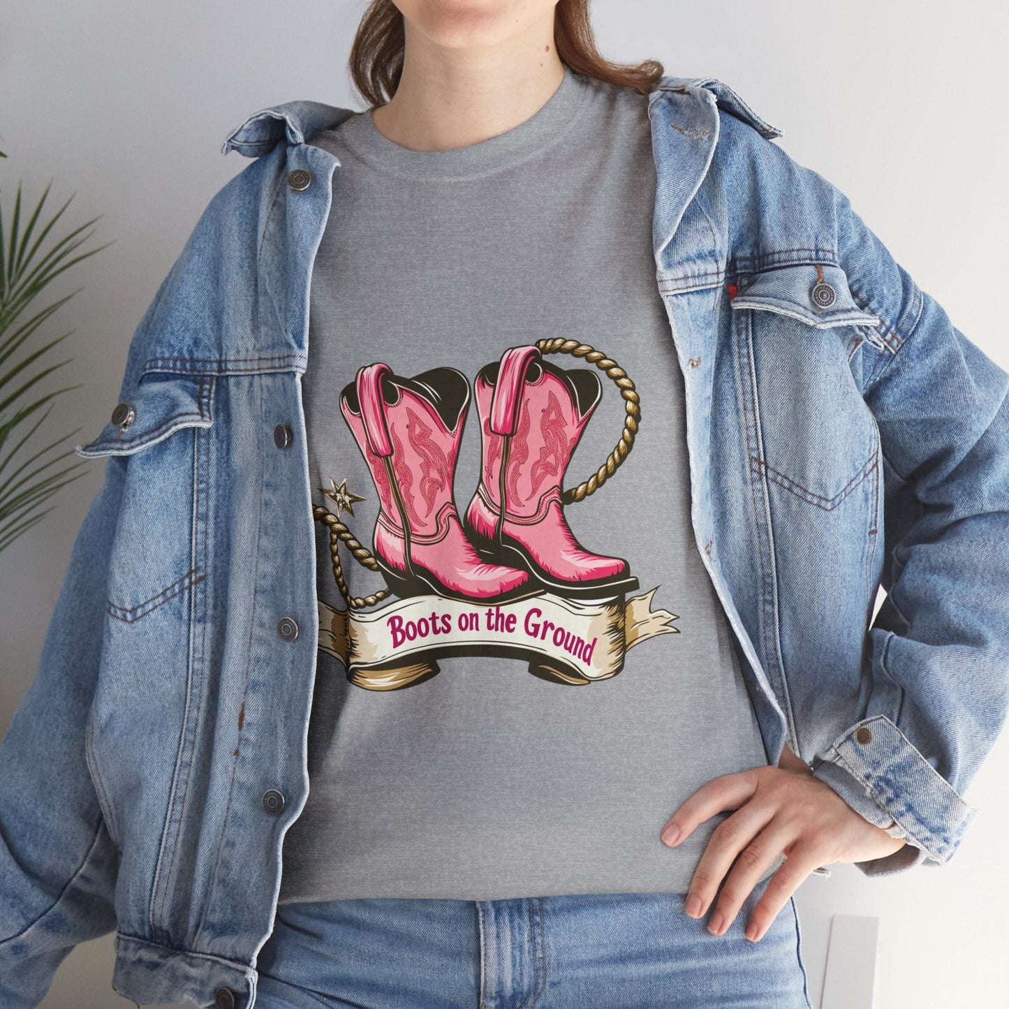 Boots on the Ground Unisex Heavy Cotton Tee - Country Style Graphic Shirt