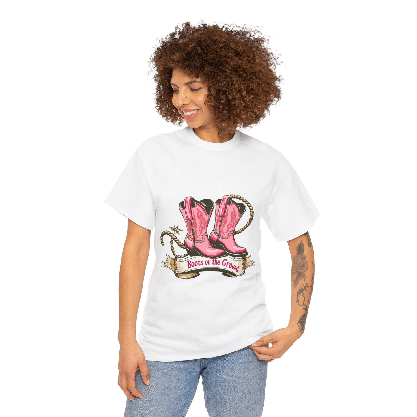 Boots on the Ground Unisex Heavy Cotton Tee - Country Style Graphic Shirt