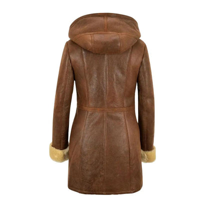Women’s Copper Vintage B3 Bomber Real Shearling Aviator Coat My Store