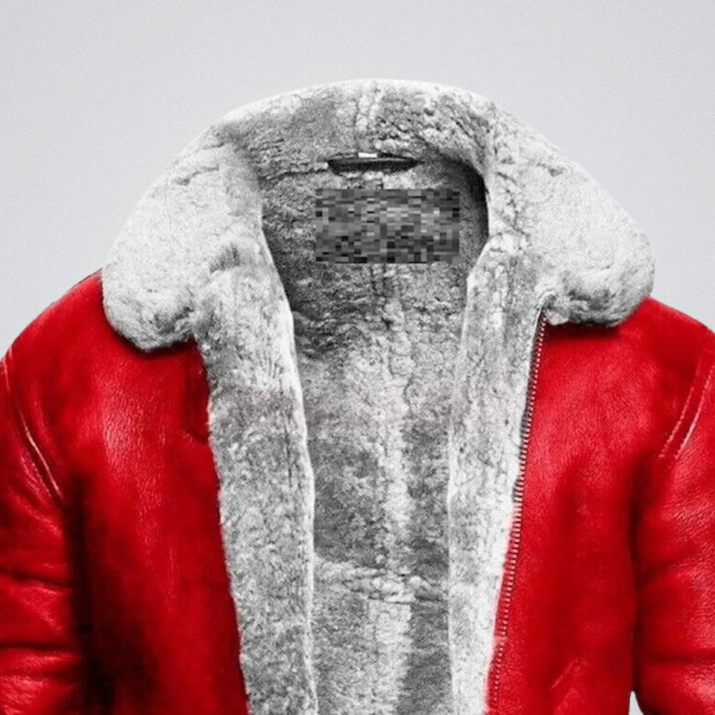 Handmade Red A2 Exquisite Shearling Coat - Santa Claus Christmas Fashion Leather Bomber Jacket My Store