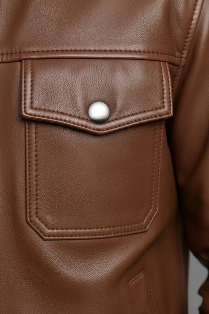 Men’s Genuine Leather Shearling Bomber Coat (2-Color: Brown &amp; Black) — Warm Winter Jacket with Polyester Lining Bakshi Artisanal