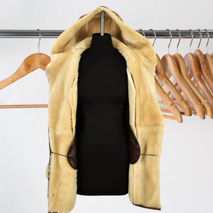 Women’s Copper Vintage B3 Bomber Real Shearling Aviator Coat My Store