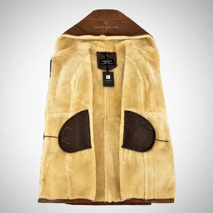 Women’s Copper Vintage B3 Bomber Real Shearling Aviator Coat My Store